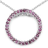 1.00 Carat Genuine Ruby Silver Circle Pendant