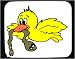 Decorated Mouse Pad with meal, worm, food, bird, animal, mouth