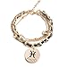 Jewelry Womens Link Bracelet, Constellation Zodiac Sign Logo Charms, Adjustable Size Bangle