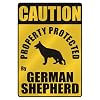 CAUTION " PROPERTY PROTECTED BY GERMAN SHEPHERD " PARKING SIGN DOG