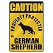 CAUTION " PROPERTY PROTECTED BY GERMAN SHEPHERD " PARKING SIGN DOG