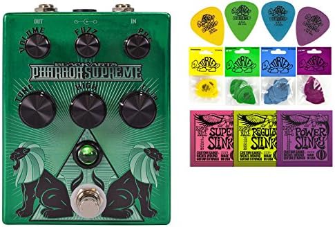 Black Arts Toneworks Pharaoh Supreme Fuzz Bundle - 2 Items: Ernie Ball Guitar Strings, 1 Dozen Dunlop Tortex Picks