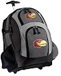 University of Kansas Rolling Backpack Deluxe Gray KU Jayhawks Logo - Our Best Backpacks Bags with Wheels or School Trolley Bags Carry-Ons - Unique Gifts