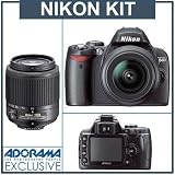 Nikon D40 6.1 Megapixel Digital SLR Camera Two Lens Kit, with 18-135mm f/3.5-5.6G ED-IF AF-S DX & 55mm - 200mm f/4-5.6G ED-IF AF-S DX - USA Warranty