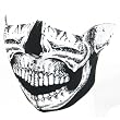 New Black & White Skull Neoprene Half Face Mask Muzzle Motorcycle Nose Mouth Adj Size