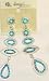 Genuine Gold Plated White and Blue Aquamarine Crystals Loaded Earrings