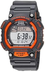 Casio Men's STL-S100H-4AVCF "Tough Solar" Stainless Steel Fitness Watch with Black Resin Band