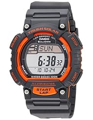 Watch: Casio Mens STL-S100H-4AVCF "Tough Solar" Stainless Steel Fitness Watch with Black Resin Band - Casio
