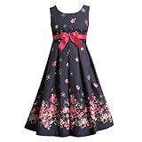 Size-20.5 BNJ-0583B NAVY-BLUE PINK SMOCKED CINCH WAIST FLORAL BORDER Special Occasion Wedding Flower Girl Recital Party Dress,B80583 Bonnie Jean Girl PLUS
