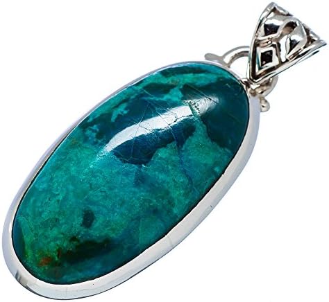 Ana Silver Co Chrysocolla 925 Sterling Silver Pendant 1 1/2" (Unique Handcrafted Artisan Jewelry) PD484909