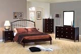 5pcs Contemporary Low Profile Queen Size Complete Bedroom Set