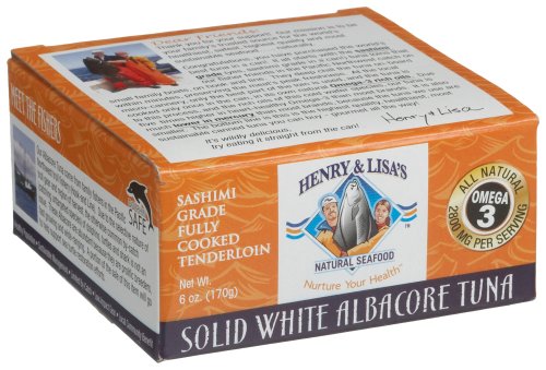 Henry & Lisa Tuna Albacore Sashimi Grde, 6-Ounce Units (Pack of 3)