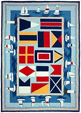 Homefires Sailing The Lakes 5-Feet by 7-Feet Indoor Hand Hooked Area Rug