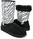 Zebra Soft Furry Winter Boots Vegan Women