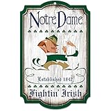 NCAA Notre Dame Fighting Irish College Vault Leprechaun Wood Sign, 11 x 17-Inch