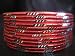 Indian Bollywood Bangles Ethnic Bracelets Belly Dance Red with silver cuts size 2.8