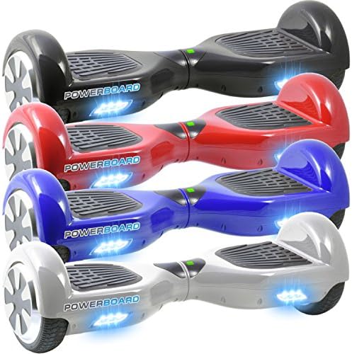 Set of 2 - Powerboard by HOVERBOARD - 2 Wheel Self Balancing Scooter with LED Lights - Hands Free Mini - Battery Powered Electric Motor - Airboard - The Perfect Personal Transporter - USA Company