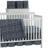 Damask Print 4-pc. Crib Set - Blue