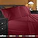 Clara Clark Bed Sheets, Premier 1800 Series 4 Piece Bed Sheet Set, Deep Pocket, Wrinkle, Fade, Stain Resistant, Luxury Soft Bedding Sheets & Pillowcases, Queen, Burgundy Red