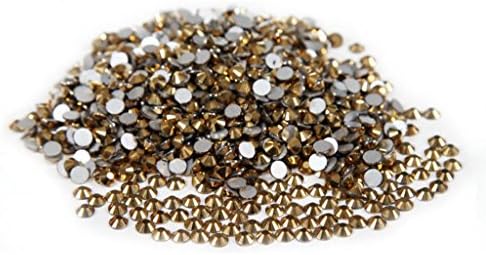 Jingle 1440pc/pack Crystal Non Hotfixed Flatback Rhinestones for Nails Nail Rhinestones Bag Shoe Nail Art Decoration DIY Beads Size ss10 2.7-2.8mm Aurum Gold Color