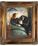 Art Reproduction Oil Painting - The Sick Child with Renaissance Bronze Frame - Bronze Finish - 30 X 34 - Hand Painted Framed Canvas Art