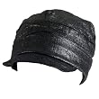New Cuban Crinkle Lurex Newsboy Cabby Driver Cap Hat * Black * Small / Medium
