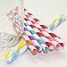 Dakoufish 12 Piece 9 Inch Reusable Plastic Thick Drinking Straws BPA Free Mason Jar Straws Big Stripe 10 Colors (teal)