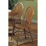 Quality Solid Oak Dining Chair Chairs in Windsor Style and Arrow Back Design (Set of 2) by visiondecor Furniture