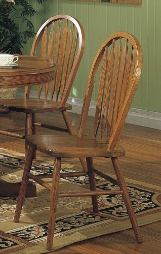 Childrens Toyshop  Kitchen & Housewares : Quality Solid Oak Dining Chair/Chairs in Windsor Style and Arrow Back Design (Set of 2)