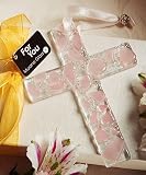 Murano Glass Hanging Crosses: Communion / Christening Favors (Pink), 20