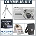 Olympus FE-350 W Digital Silver Camera Kit, with 1 GB xD Picture Memory Card, Camera Bag, Table Top Tripod, EZ Digital Photography Guide Card