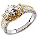 Two Tone Stylish Ladies Diamond Engagement Ring (Center stone is not included)