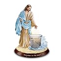 Jesus Christ Inspirational Candleholder: Footprints In The Sand by The Bradford Exchange