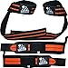 Wrist Wraps + Lifting Straps Bundle (2 Pairs) for Weightlifting, Crossfit, Workout, Gym, Powerlifting, Bodybuilding - Support for Women & Men, No Injury during Weight Lifting - Orange, 1 Year Warranty