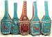 Lot of Five Elephant Shopping Bags with Crewel Embroidery and Mirrors - Pure Cotton