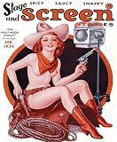 February 1936 Stage and Screen Stories One Hollywood Knight Vintage Classic PinUp Girl Retro Cover Art MOUSE PAD