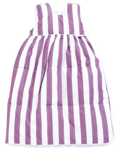 Tavolinchen 40/105-168-70 - Daunenschlafsack Streifen breit wei&szlig;-aubergine, Gr&ouml;&szlig;e 70 cm