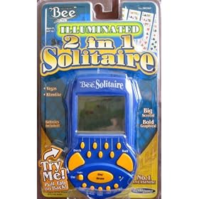 Techno Source 2-in-1 Solitaire Electronic Game Klondike Vegas Hand Held by