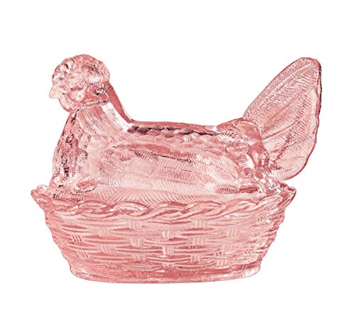 Miles Kimball Pink Glass Hen Candy Dish