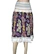 Womens Skirt Cotton White with Purple Printed Multiwear Dress 29" L