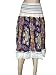 Womens Skirt Cotton White with Purple Printed Multiwear Dress 29" L