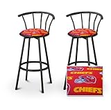 2 Kansas City Chiefs NFL Football Themed Specialty / Custom Black Barstools ....