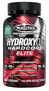 Hydroxycut Hardcore Elite-Svetol Green Coffee Bean Extract Formula, 100ct, 100mg Coleus Forskohlii, 56.3mg Yohimbe, 200mg Green Coffee, 100mg L-Theanin