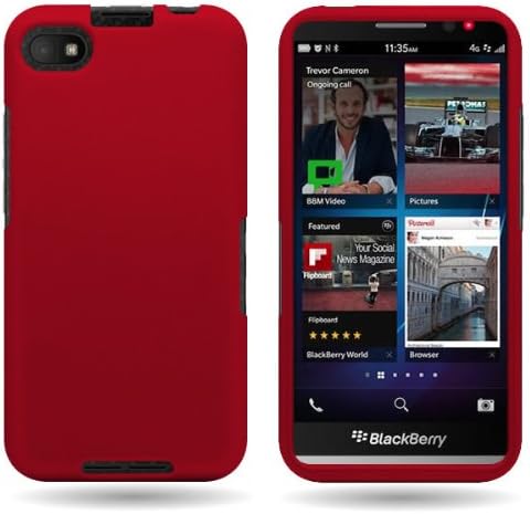CoverON® Hard Rubberized Slim Case for BlackBerry Z30 - with Cover Removal Pry Tool - Red