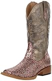 Roper Women's Bling Square Toe Riding Boot,Grey,6.5 M US