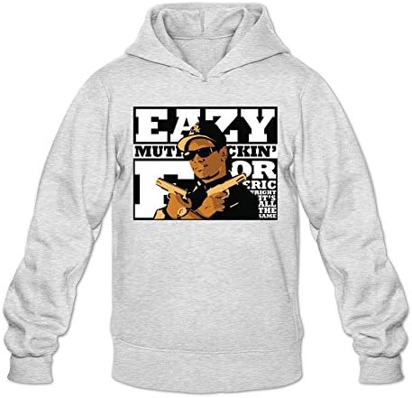 Logoer Men's Eazy E Art Print Sweatshirt Hoodie L Light Grey