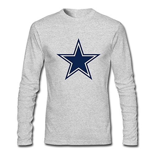 AHHACHI Mens The Rugby Team Dallas_Cowboys Logo Long Sleeve Tees XL Grey
