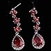 Yazilind Chandelier Silver Plated Flower Teardrop Cubic Zirconia CZ Flawless Long Dangle Earrings