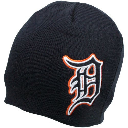 MLB Men's Detroit Tigers Mammoth Beanie Knit (Navy, One Size)