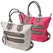 Je Veux Double Handle Faux Animal Print Trim Tote